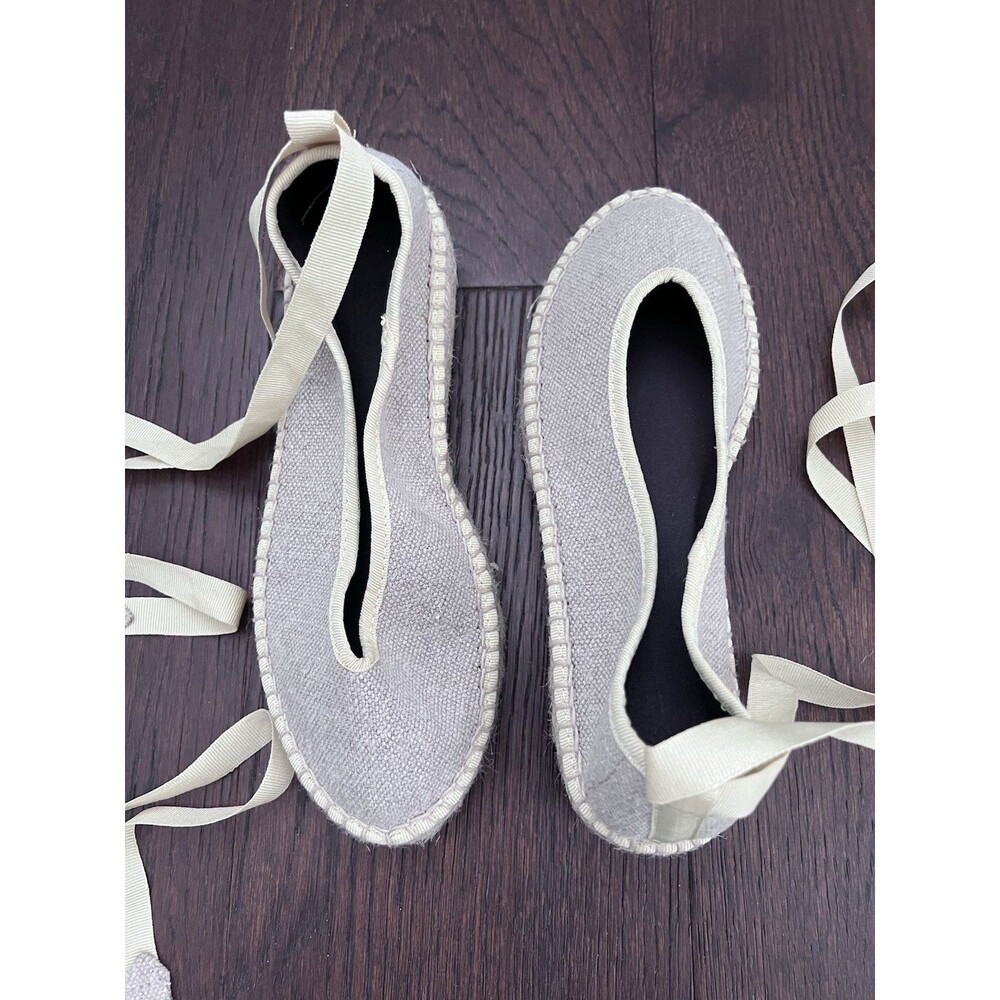 Flabelus Ribbon Espadrilles Shoes Summer Swing Cream Size 36 - Picture 4 of 12